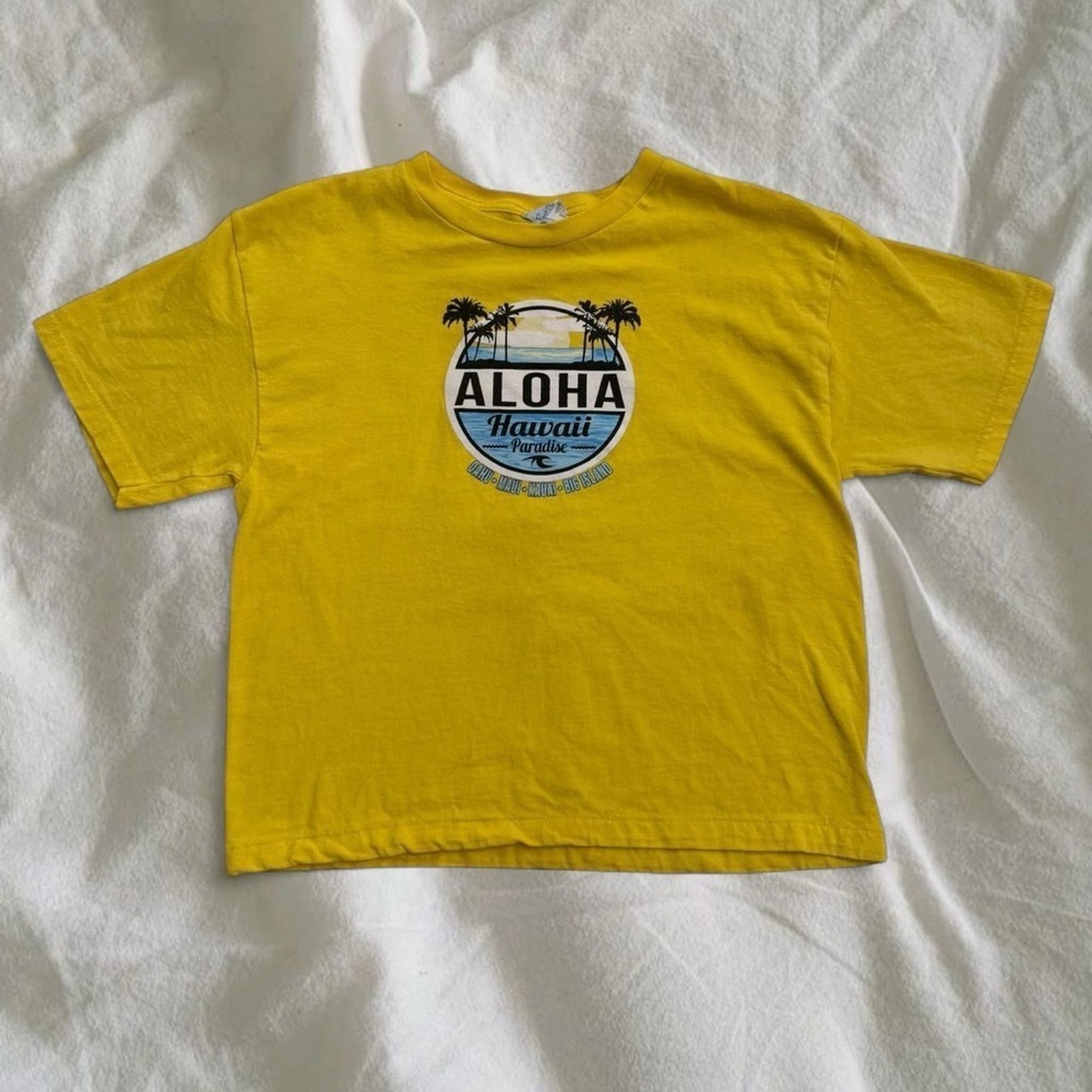 Aloha Hawaii Yellow Graphic T-Shirt